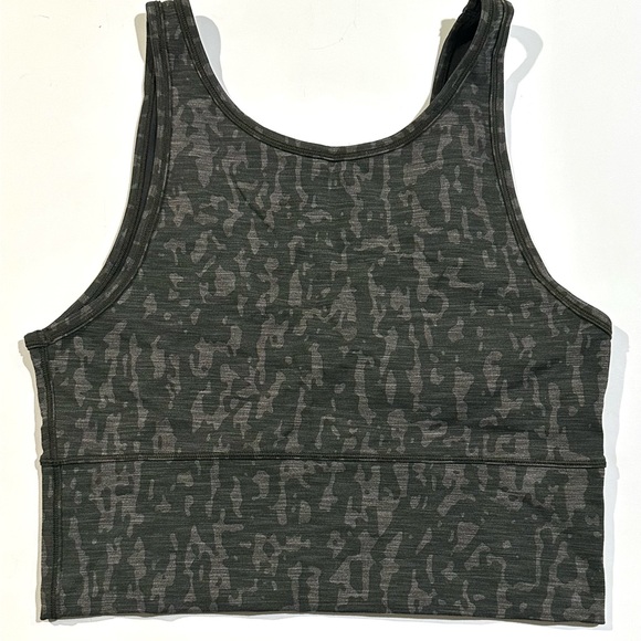 Lululemon Power Pivot Tank Crop Tough Heathered Black Asphalt Grey Size 8 - Picture 14 of 16
